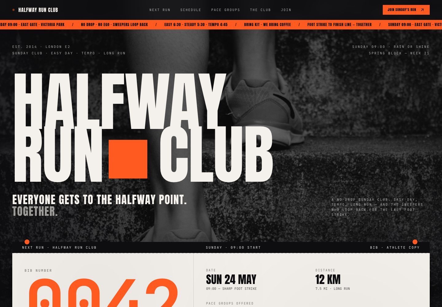 A weekly running club