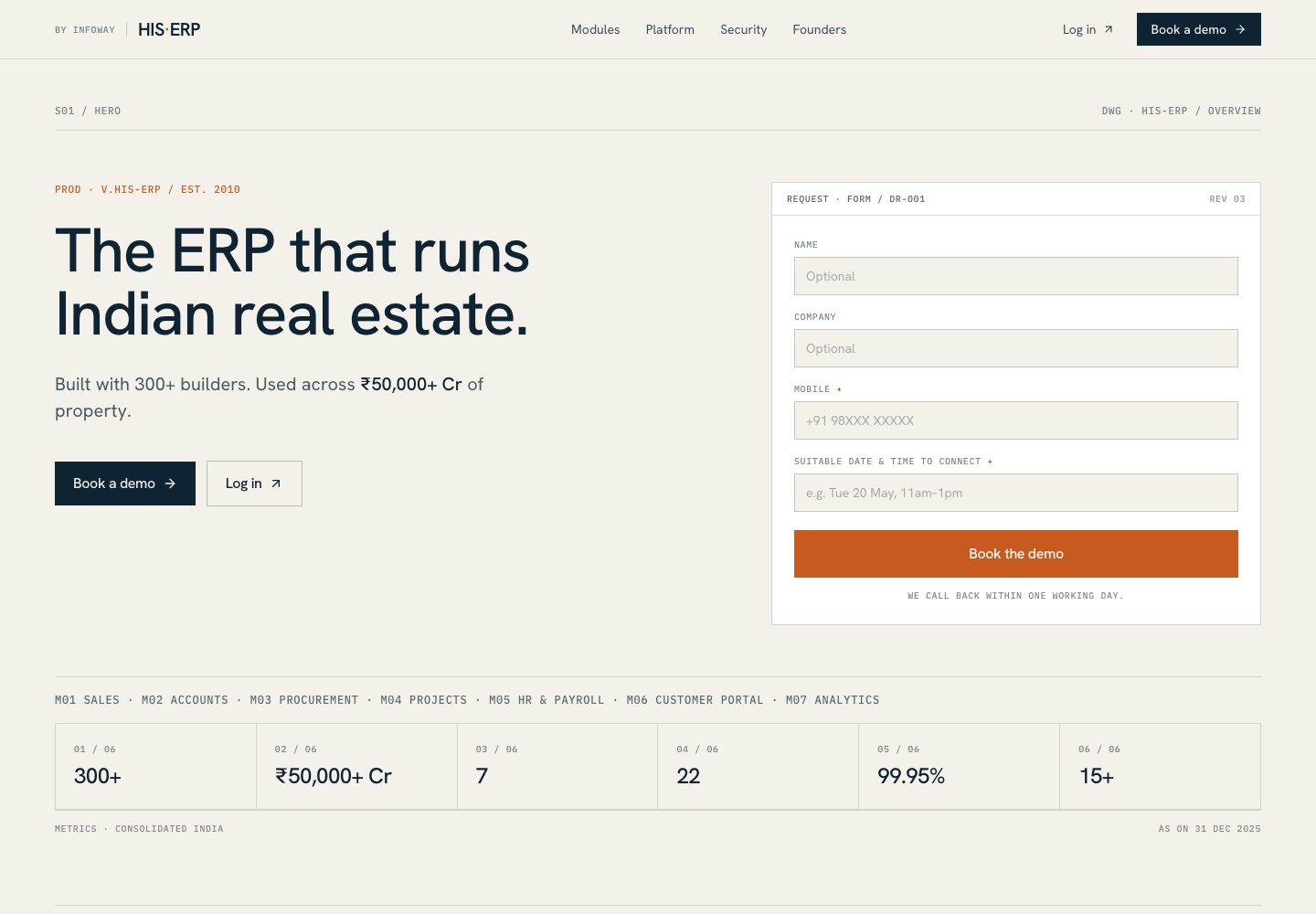 A real-estate ERP site