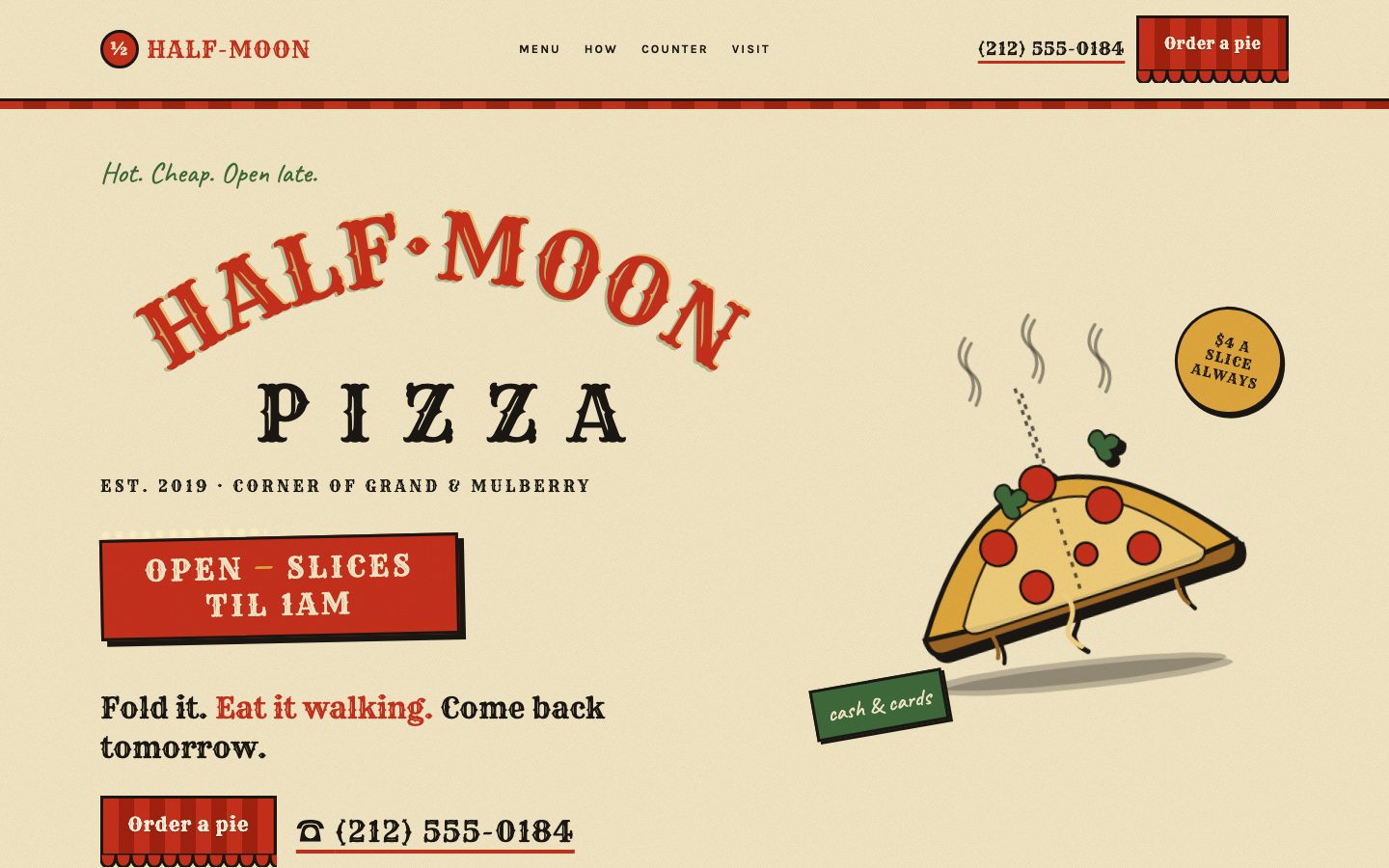A neighborhood pizza spot
