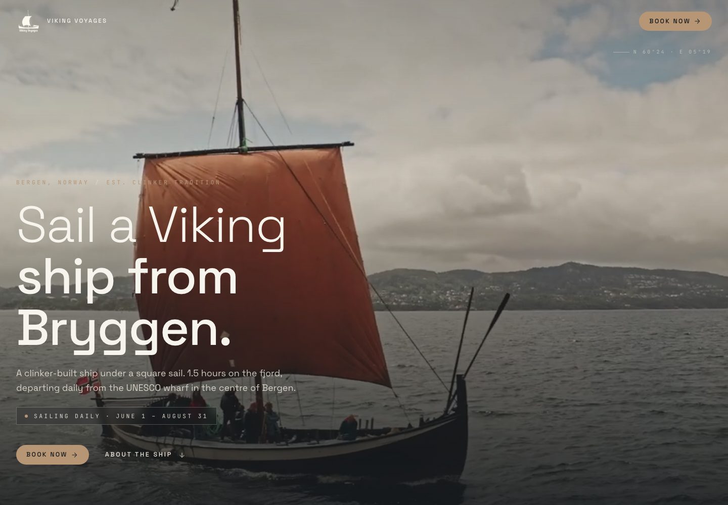 A Viking ship sailing tour